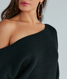 Casual And Cozy Off-The-Shoulder Sweater Dress