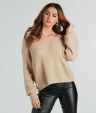 Head-Turning Cutie Oversized Knot Back Sweater