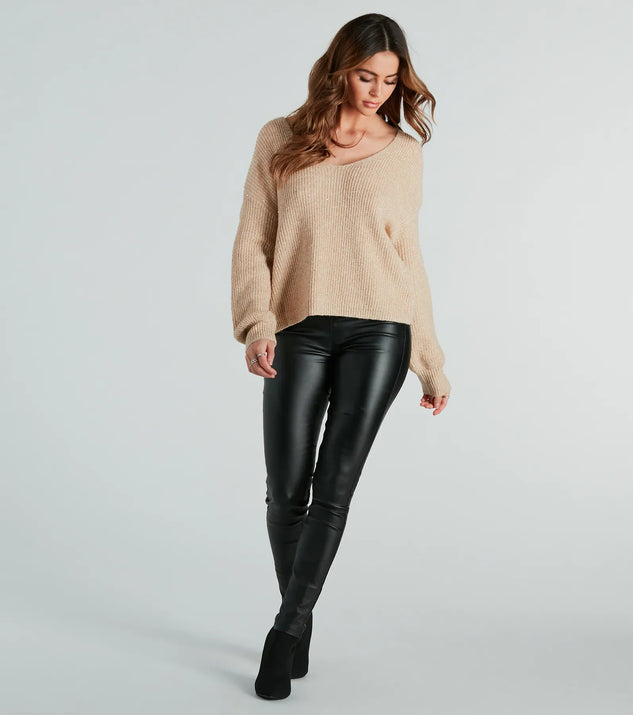 Head-Turning Cutie Oversized Knot Back Sweater