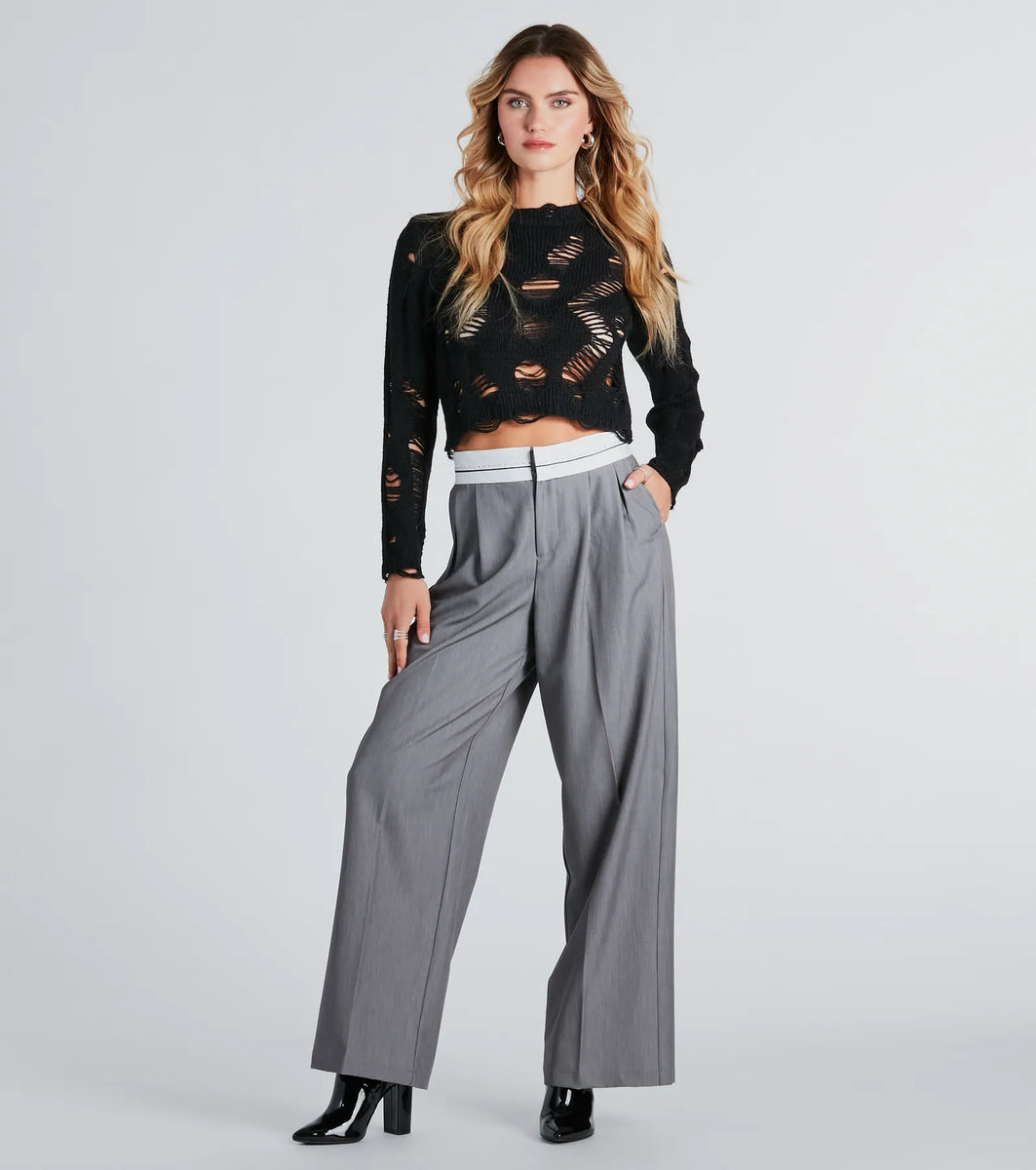 Edgy 'Fit Destructed Knit Cropped Sweater | Windsor
