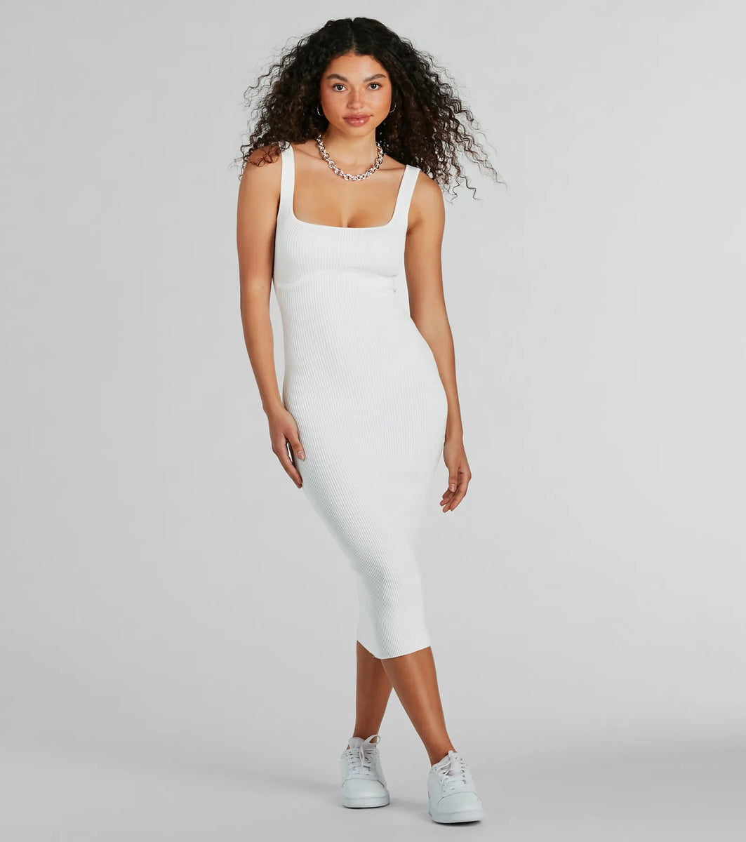 Perfect Pick Ribbed Knit Bodycon Midi Dress | Windsor Perfect Pick Ribbed Knit Bodycon Midi Dress | Windsor