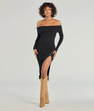 The Keeping Knit Chic Long Sleeve Midi Dress offers a versatile winter style, with a cozy sweater knit perfect for office wear, casual day outings, or layered winter outfits.
