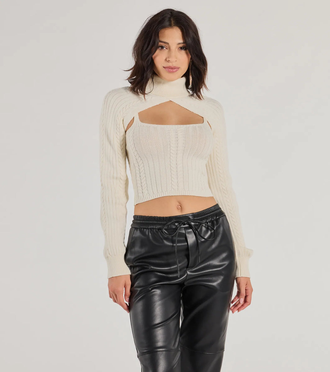 トップス Donna knit tops AM1602 Theadora Off Shoulder Ribbed Knit - Black – Thats So Fetch US