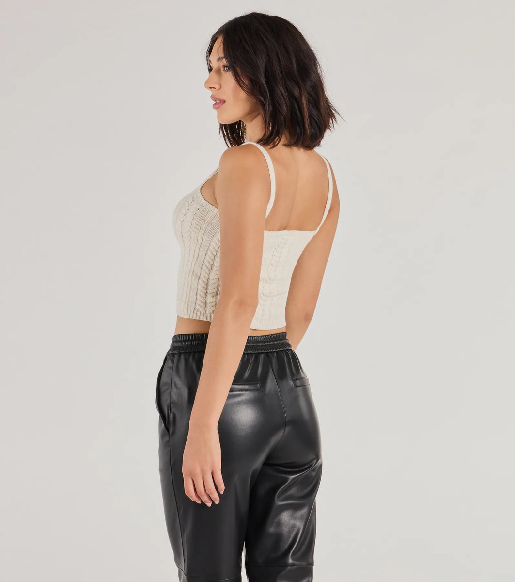 Cozy Casual Cable Knit Cropped Tank Top | Windsor