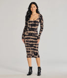 Cosmic Chic Tie-Dye Knit Midi Dress