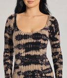 Cosmic Chic Tie-Dye Knit Midi Dress