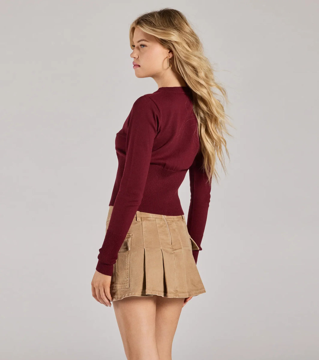 Chic Staple Crew Neck Cropped Knit Cardigan | Windsor