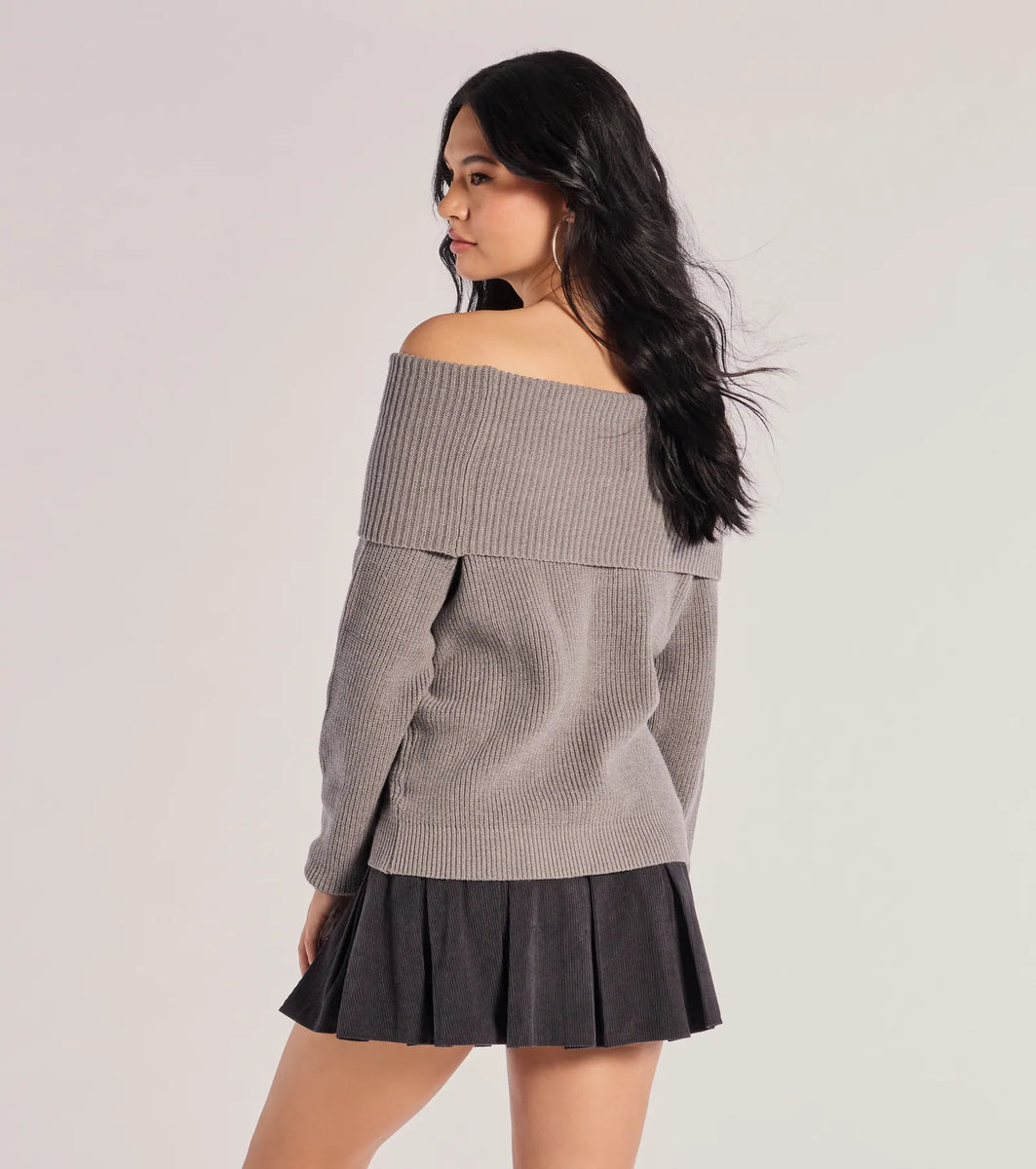 Cozy Factor Ribbed Knit Off-The-Shoulder Sweater | Windsor Cozy Factor Ribbed Knit Off-The-Shoulder Sweater | Windsor