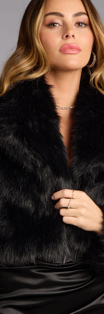 High Drama Cropped Faux Fur Jacket