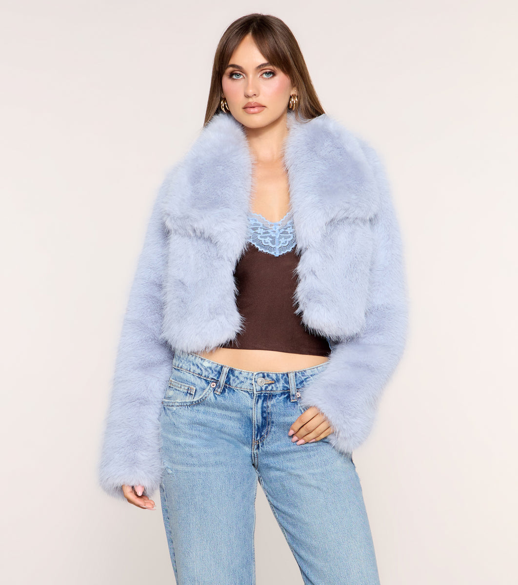 Plush Plans Faux Fur Crop Jacket | Windsor