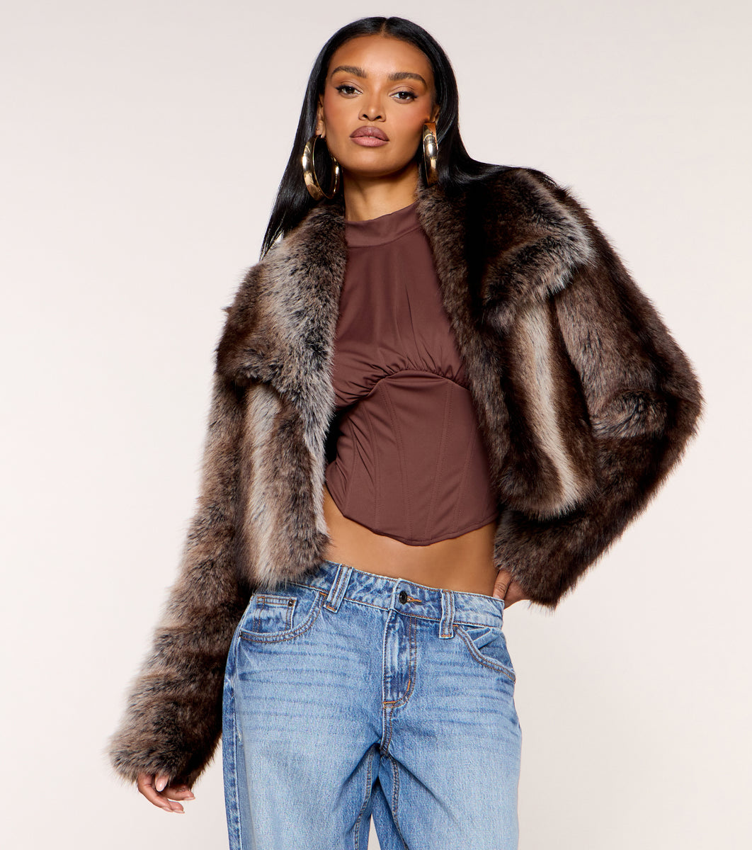 Extra Plush Faux Fur Crop Jacket | Windsor