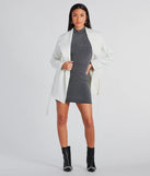 Trending Charm Faux Wool Belted Trench Coat