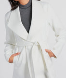 Trending Charm Faux Wool Belted Trench Coat