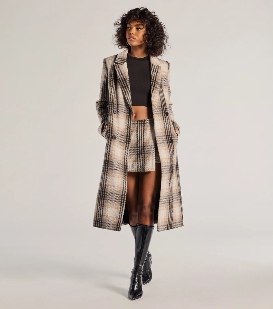 Classic Charm Plaid Trench Coat | Windsor