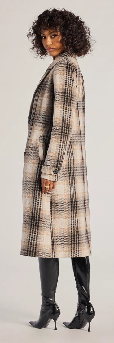 Classic Charm Plaid Trench Coat
