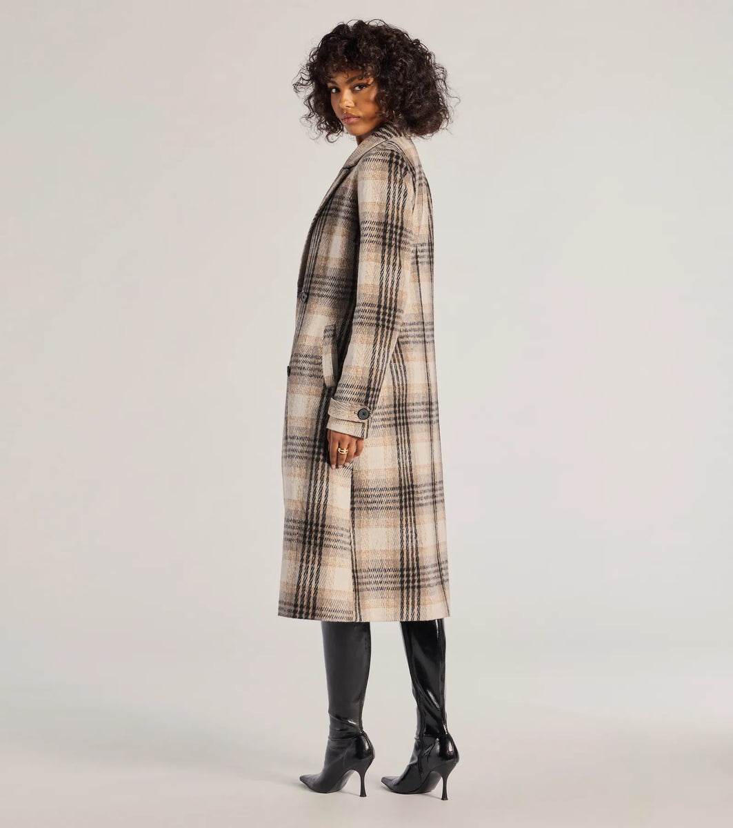極美品rag & bone Ace Plaid Trench Coat Amazon.com: Women's Plaid Printed Long Sleeved Jacket With