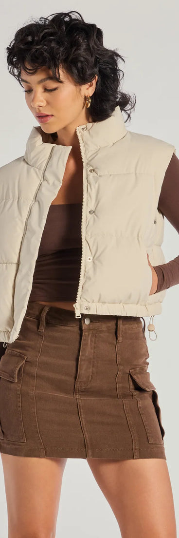 Stay chic this winter with Chill Vibes Only Puffer Vest, a ivory women's coat perfect for layering. Featuring textured fabric and a trendy fit, this lightweight coat for women transitions effortlessly from cozy everyday wear to formal evening events.