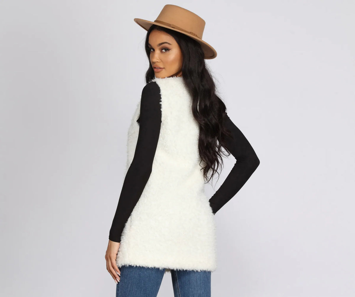 Pretty And Posh Faux Fur Vest | Windsor