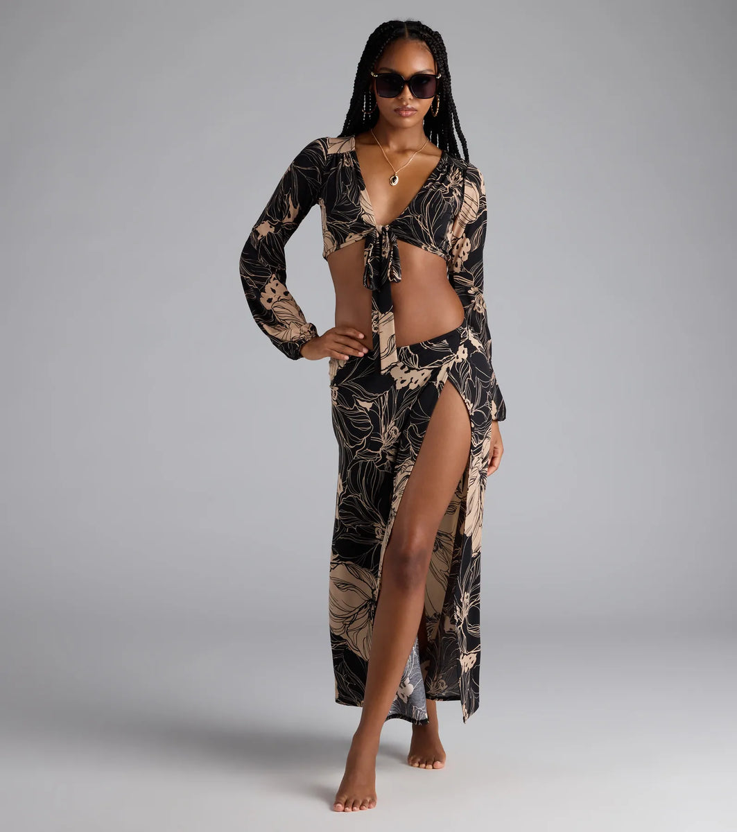 Under The Sun Tropical Tie-Front Crop Top | Windsor