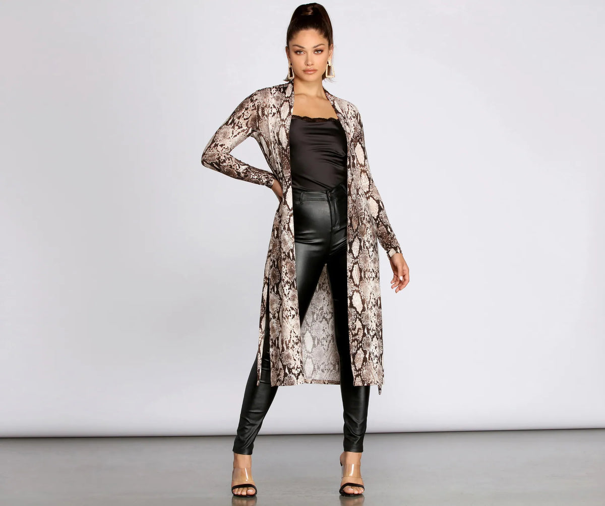 Slay All Day In Snake Print Duster | Windsor