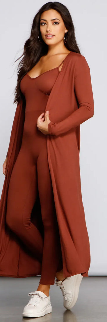 Classically Chic Brushed Knit Duster