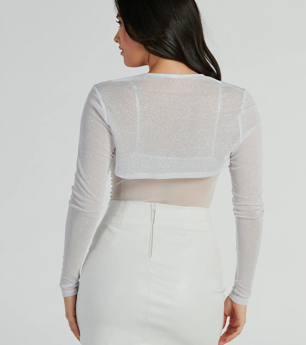 Party Glow Glitter Mesh Bolero | Windsor