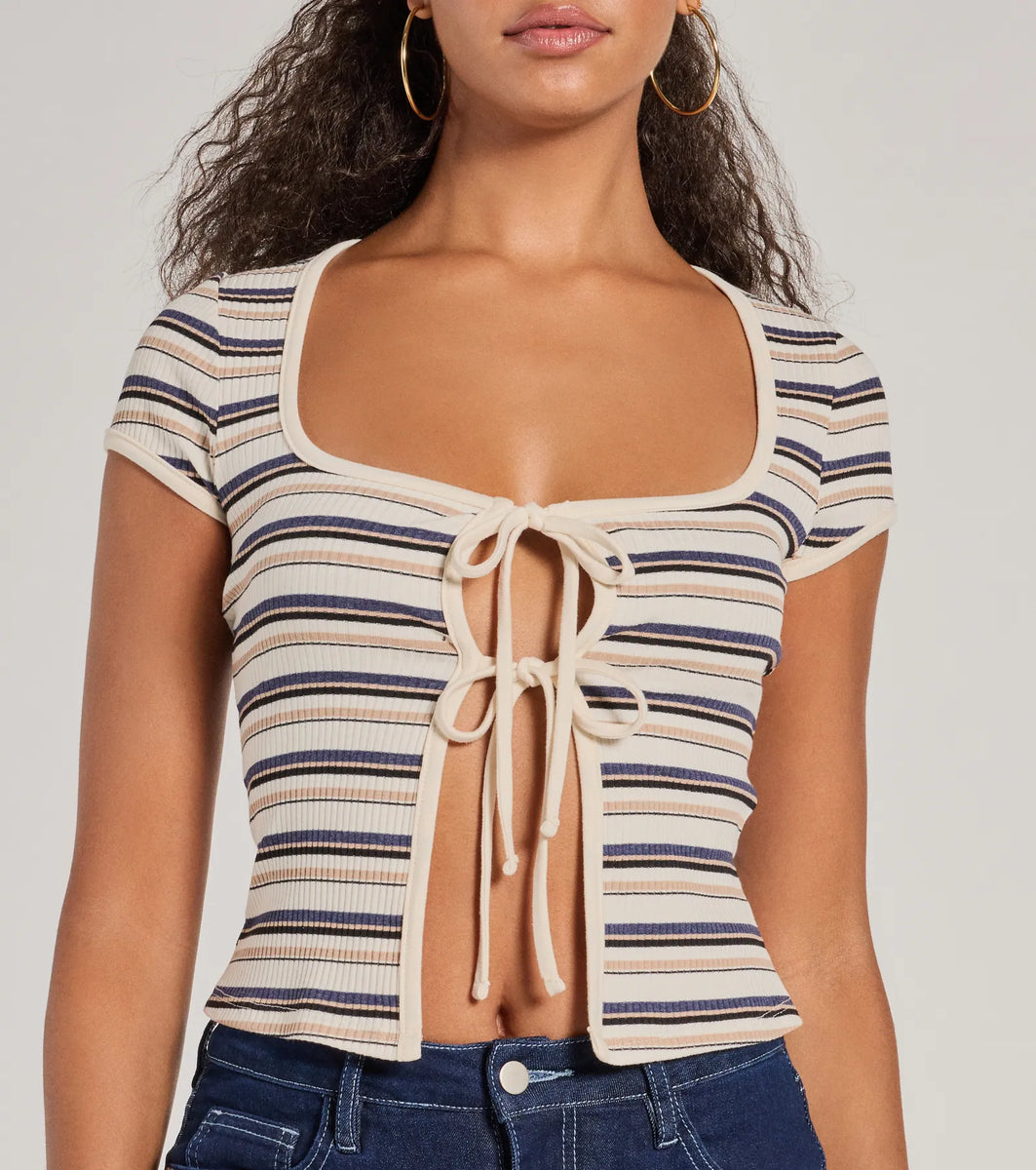 【IONSEOUL】Stripe Overfit Knit 4JH628 VVS KNIT-ZIP [GREY] | Parallel