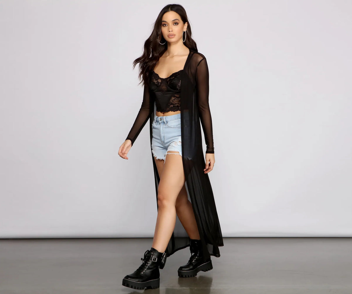 Sheer Duster Mesh Duster Cardigan Long Mesh Duster Windsor