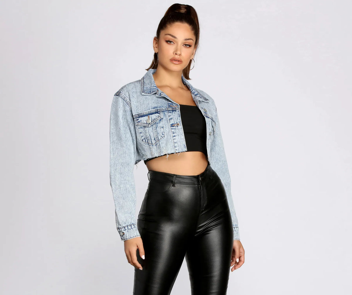 ジャケット・アウター Deuxieme Classe Cropped Denim Jacket ジャケット・アウター Deuxieme Classe Cropped Denim Jacket