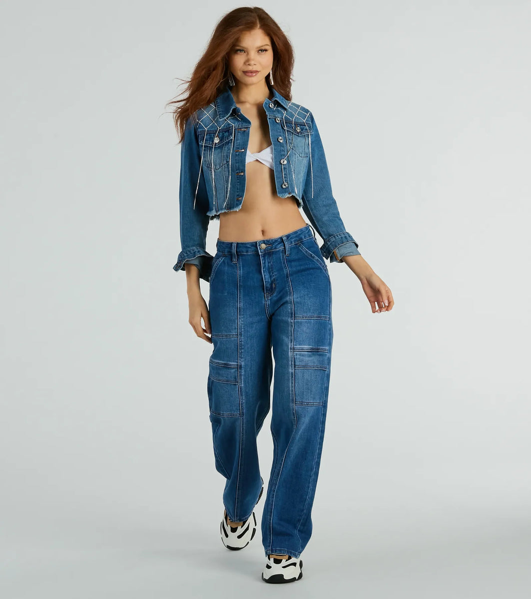 【正規品】STARTEXCEEDEND - y2k fringe denim Y2K Grunge Fringed Straight Leg Jeans - Litlookz Studio