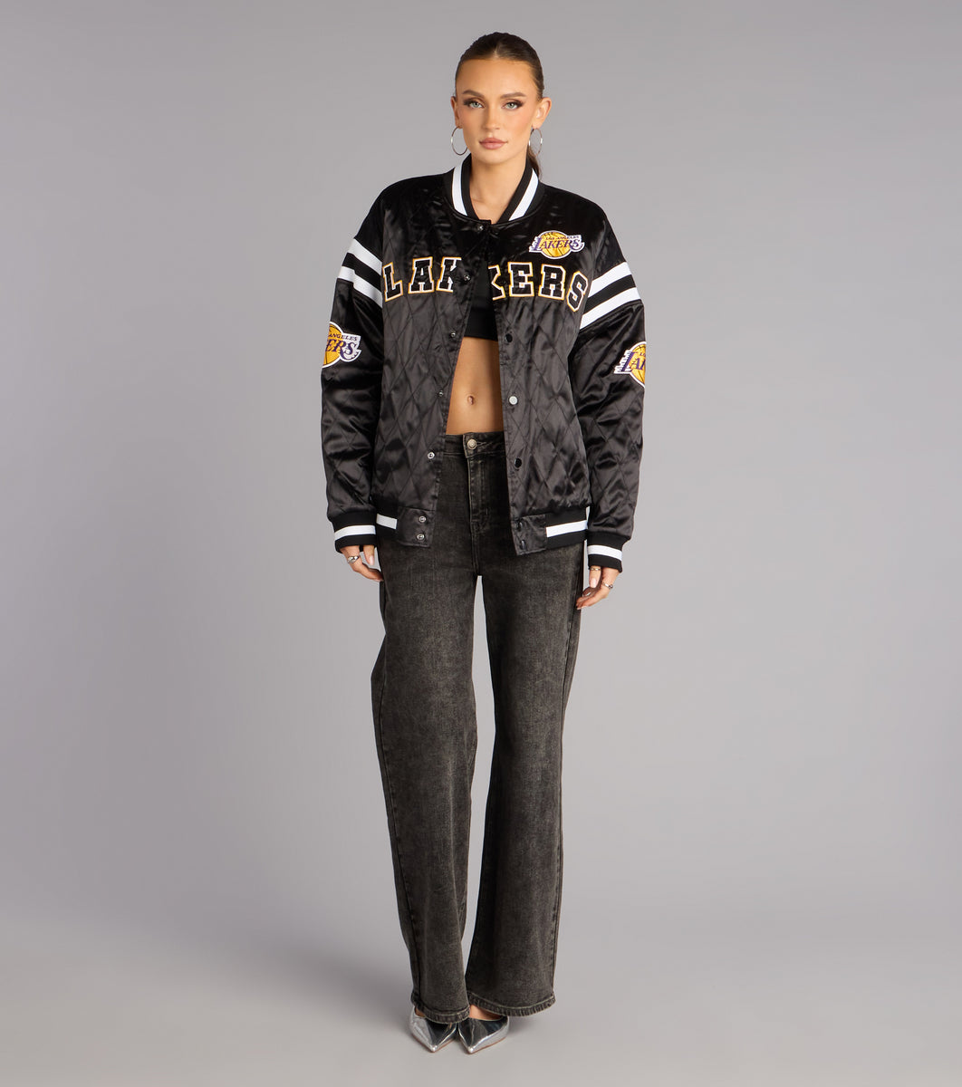 Ultra Game NBA Lakers Quilted Bomber Jacket | Windsor