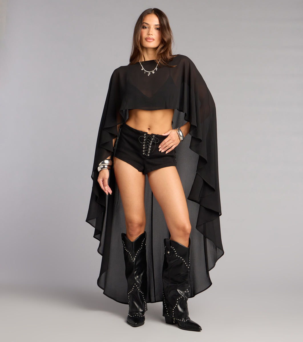 Not Subtle Chiffon Cape | Windsor
