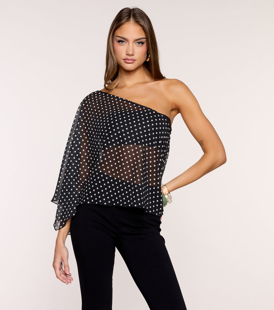 Spotted First Polka Dot Chiffon Poncho | Windsor