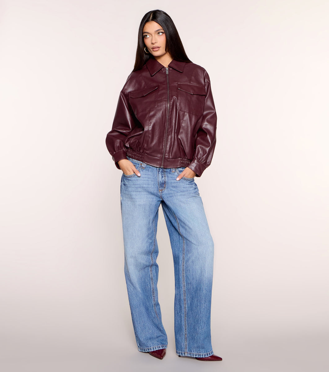 Cool Front Flap Pocket Oversized Bomber Jacket | Windsor