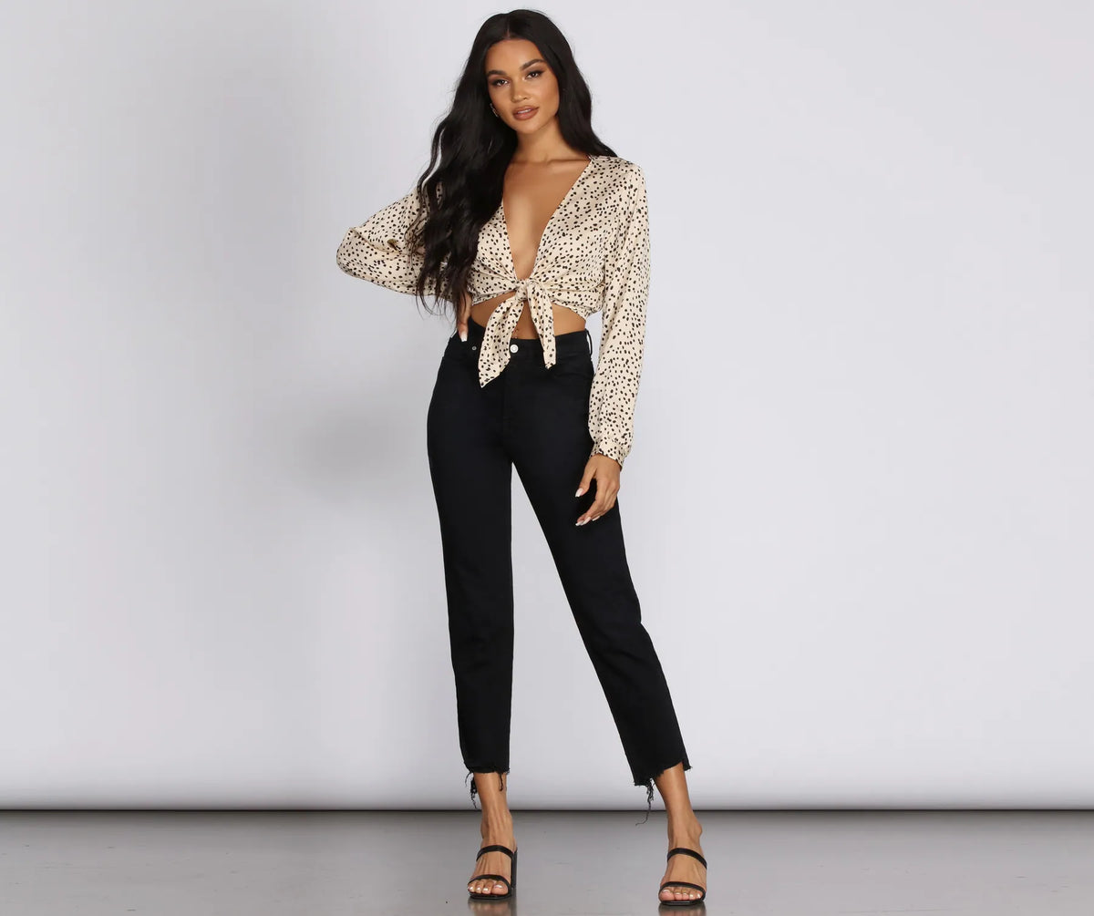 Polka Dot Party Tie Front Top | Windsor