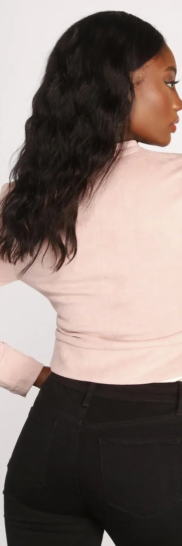 Sweet And Sheer Faux Suede Jacket