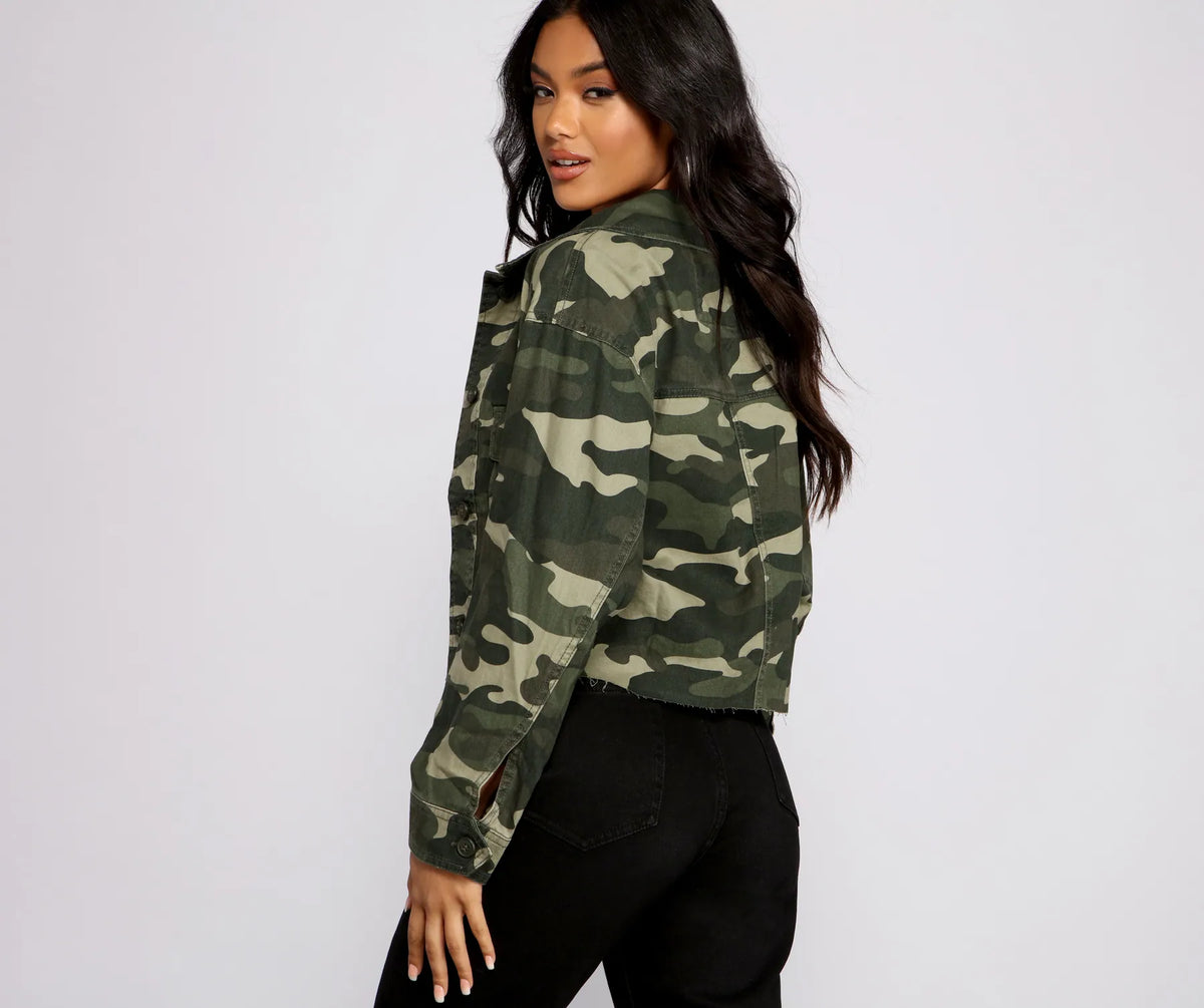 Confident In Camo Cropped Jacket | Windsor