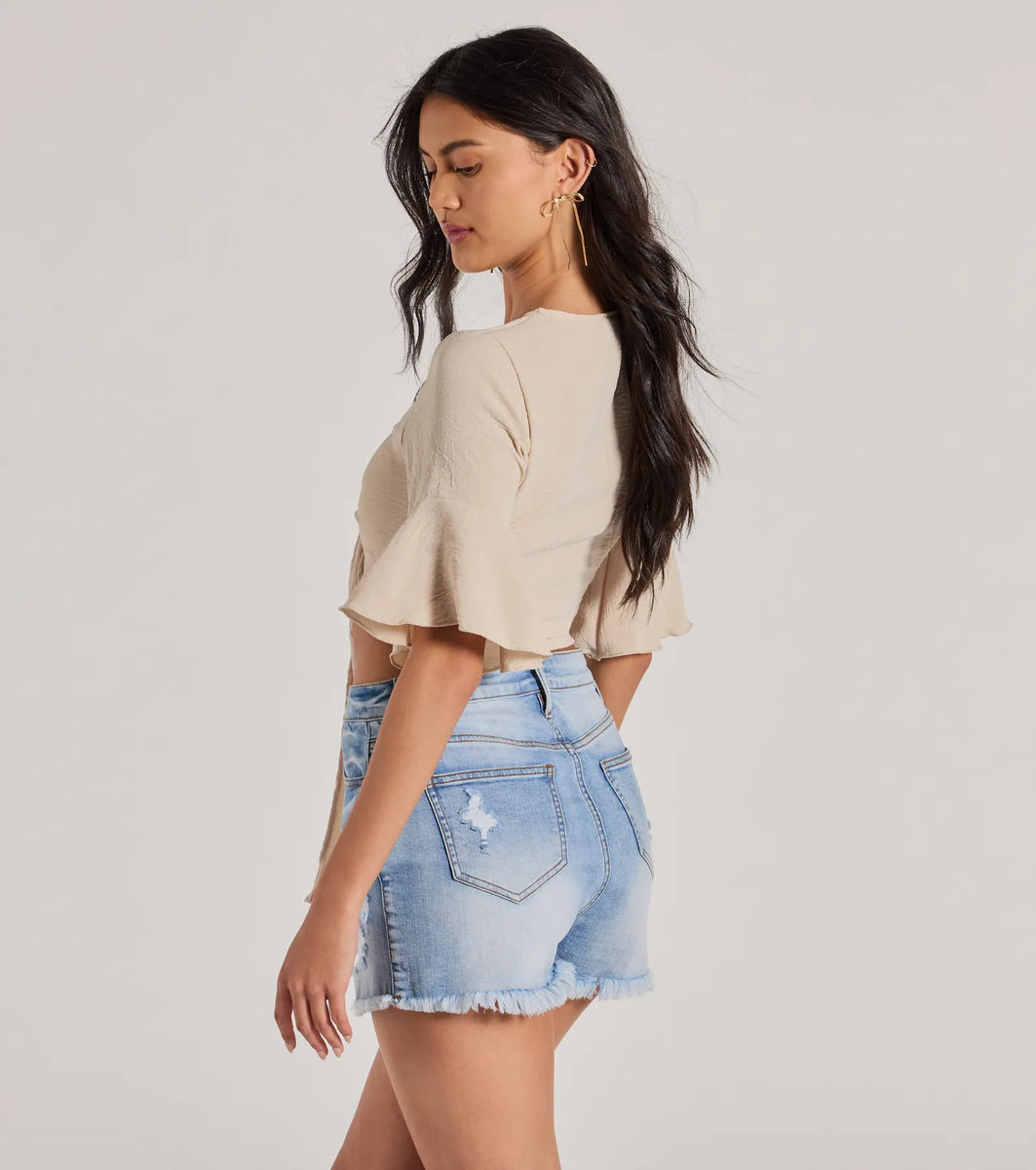 Infinite Possibilities Tie Front Crop Top | Windsor