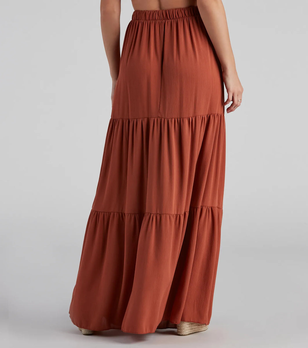 Let's Get Together Tiered Maxi Skirt | Windsor