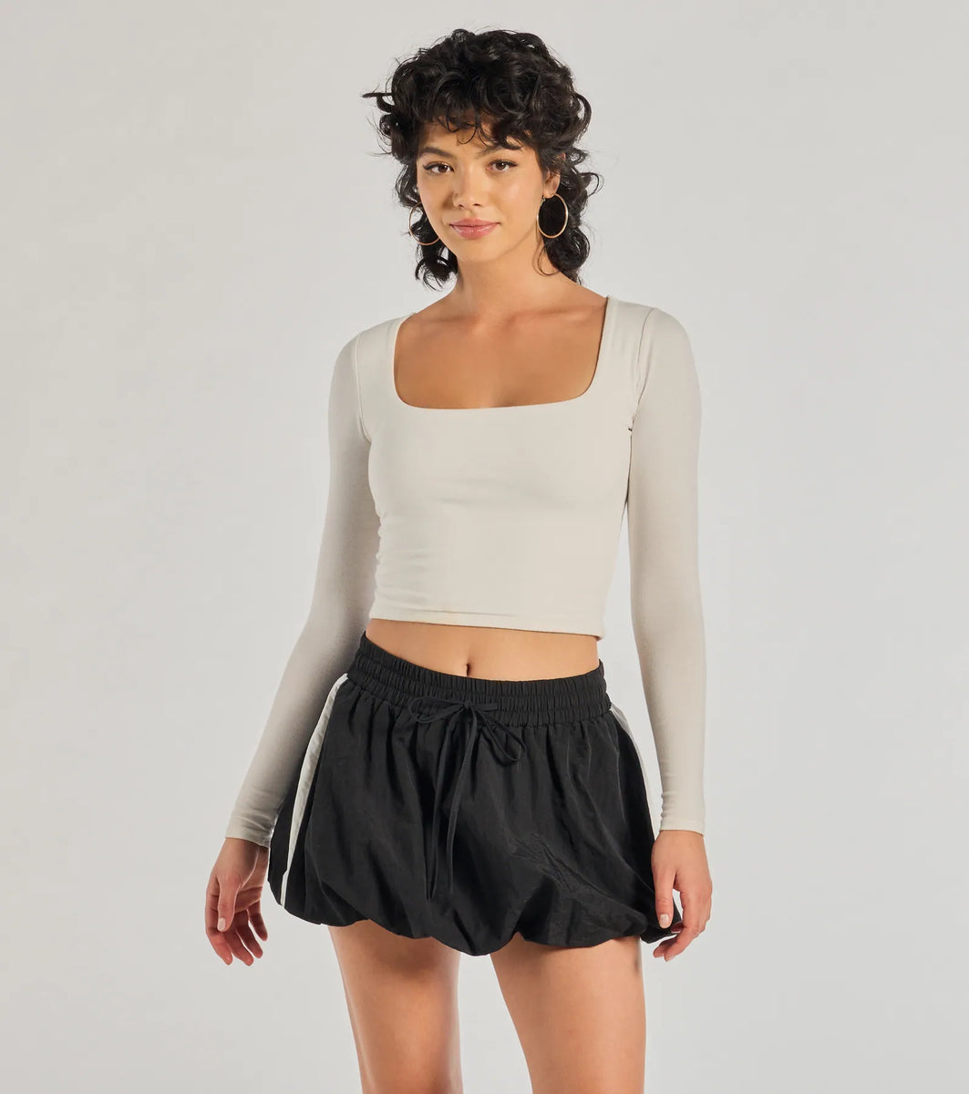 Emily　7個 Sporty Spice High-Rise Striped Bubble Skirt | Windsor