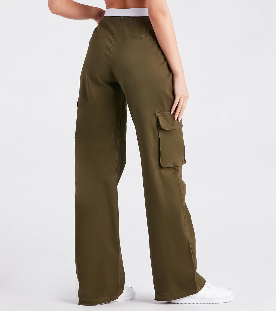 Cool Vibes Fold-Over Waist Cargo Pants | Windsor