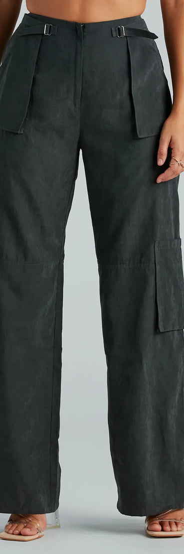 Trendy Girl Wide-Leg Cargo Twill Pants