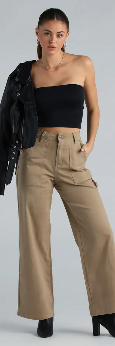 High-Rise Wide-Leg Carpenter Pants