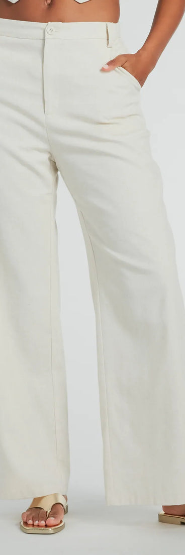 Cutest Babe Wide Leg Linen Trouser Pants