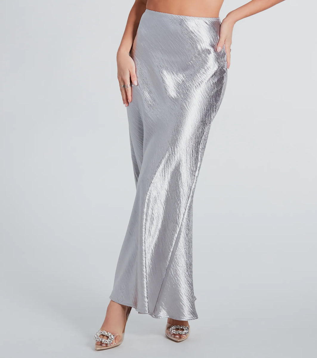[Margesherwood ] / ☆ CRINKLED SATIN SKIRT/ beige Margesherwood ] / ☆ CRINKLED SATIN SKIRT/ beige