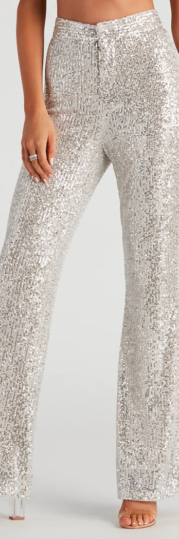 Sparkle Show Sequin Flare Pants