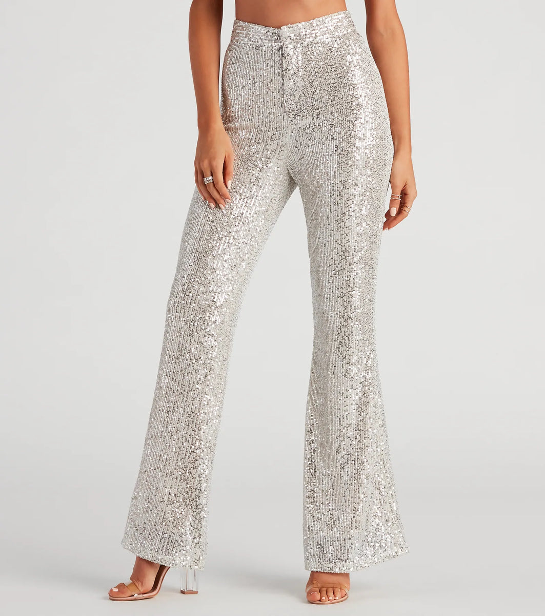 Sparkle Show Sequin Flare Pants | Windsor