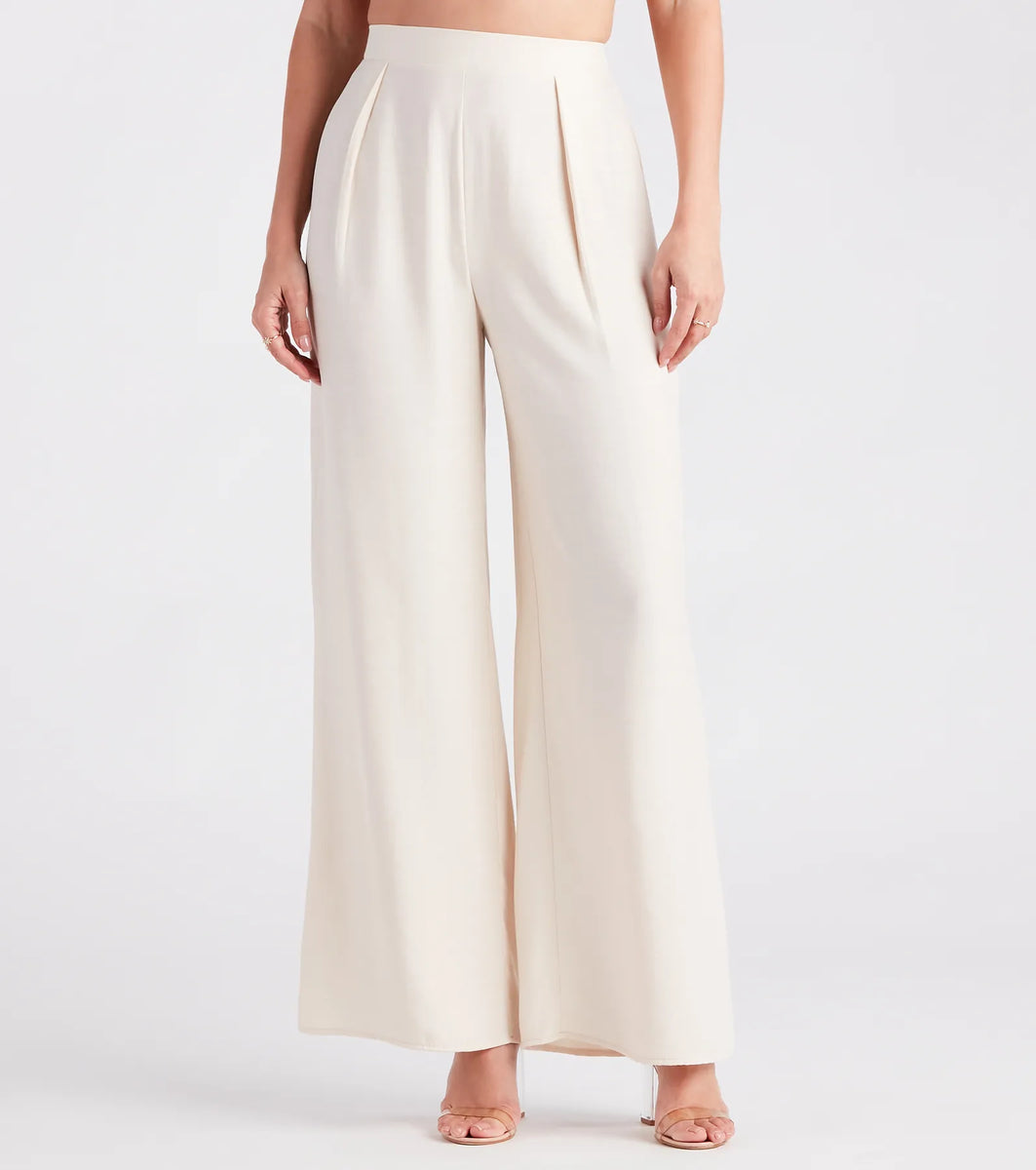 Sleek And Sophisticated Satin Wide-Leg Pants | Windsor Sleek And Sophisticated Satin Wide-Leg Pants | Windsor