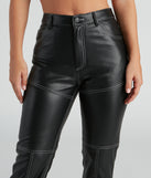 Rock Of Ages Faux Leather Straight-Leg Pants is a trendy pick to create 2024 concert outfits, festival dresses, outfits for raves, or to complete your best party outfits or clubwear!