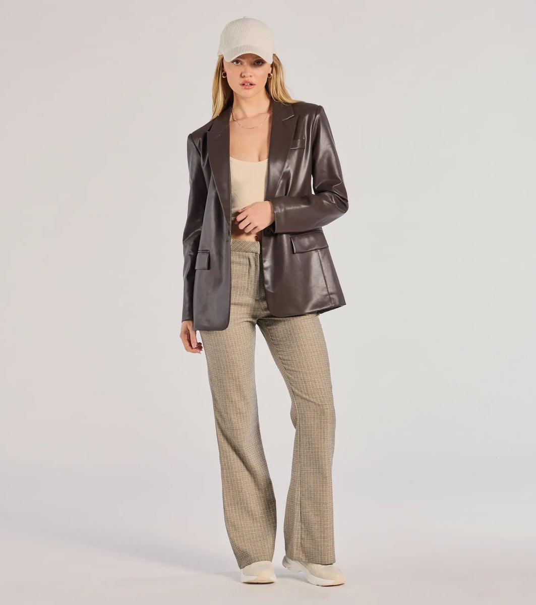 Checkered And Chic High-Waist Plaid Pants | Windsor